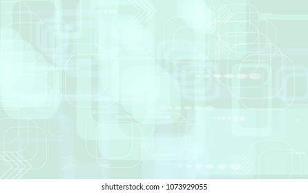 Tech Texture. Light Horizontal Technology Background with Frames, Squares, Dots, Arrows and Lines. Modern Abstract Texture for Wallpaper, Applications, Web. Fantastic Digital Texture. Vector.