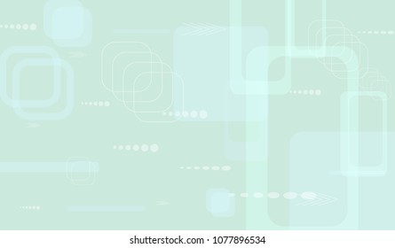 Tech Texture. Light Horizontal Technology Background with Frames, Squares, Dots, Arrows and Lines. Modern Abstract Texture for Wallpaper, Applications, Web. Modern Digital Texture. Vector.