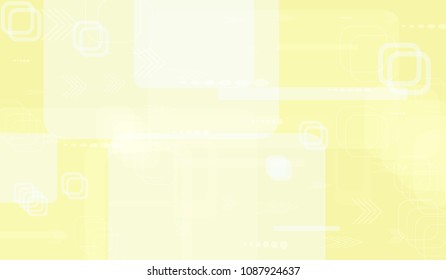 Tech Texture. Light Horizontal Technology Background with Frames, Squares, Dots, Arrows and Lines. Modern Abstract Texture for Wallpaper, Web, Applications. Futuristic Digital Texture. Vector.