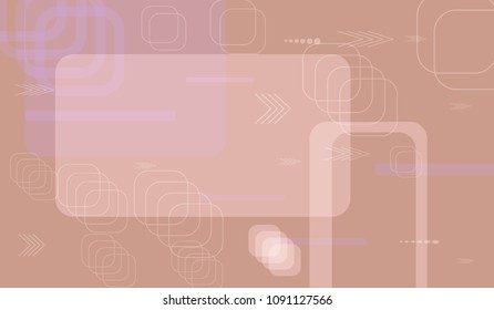 Tech Texture. Light Horizontal Technology Background with Frames, Squares, Dots, Arrows and Lines. Modern Abstract Texture for Web, Applications, Wallpaper. Retro Digital Texture. Vector.