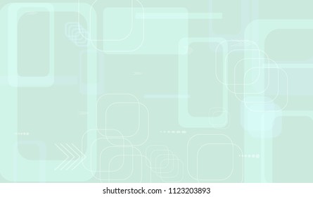 Tech Texture. Light Horizontal Technology Background with Frames, Squares, Dots, Arrows and Lines. Modern Abstract Texture for Web, Wallpaper, Applications. Fantastic Digital Texture. Vector.