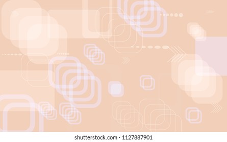 Tech Texture. Light Horizontal Technology Background with Frames, Squares, Dots, Arrows and Lines. Modern Abstract Texture for Web, Wallpaper, Applications. Trendy Digital Texture. Vector.