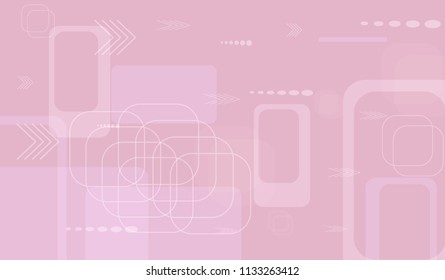 Tech Texture. Light Horizontal Technology Background with Frames, Squares, Dots, Arrows and Lines. Modern Abstract Texture for Wallpaper, Applications, Web. Trendy Digital Texture. Vector.