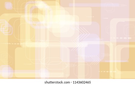 Tech Texture. Light Horizontal Technology Background with Frames, Squares, Dots, Arrows and Lines. Modern Abstract Texture for Wallpaper, Web, Applications. Futuristic Digital Texture. Vector.