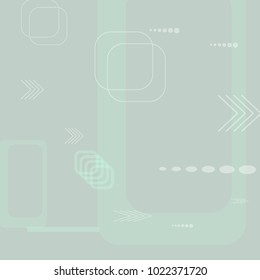 Tech Texture. Light Square Technology Background with Frames, Squares, Dots, Arrows and Lines. Modern Abstract Texture for Wallpaper, Applications, Web. Futuristic Digital Texture. Vector.