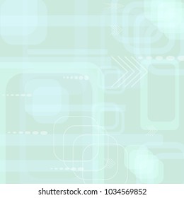 Tech Texture. Light Square Technology Background with Frames, Squares, Dots, Arrows and Lines. Modern Abstract Texture for Wallpaper, Applications, Web. Trendy Digital Texture. Vector.