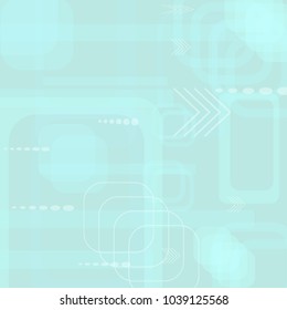 Tech Texture. Light Square Technology Background with Frames, Squares, Dots, Arrows and Lines. Modern Abstract Texture for Wallpaper, Web, Applications. Modern Digital Texture. Vector.