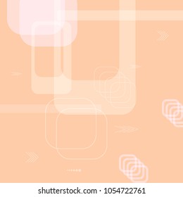 Tech Texture. Light Square Technology Background with Frames, Squares, Dots, Arrows and Lines. Modern Abstract Texture for Web, Applications, Wallpaper. Modern Digital Texture. Vector.