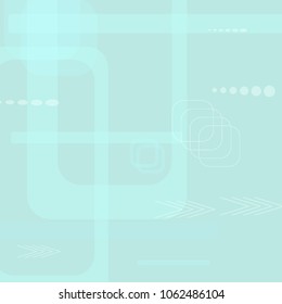 Tech Texture. Light Square Technology Background with Frames, Squares, Dots, Arrows and Lines. Modern Abstract Texture for Wallpaper, Applications, Web. Vintage Digital Texture. Vector.