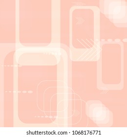 Tech Texture. Light Square Technology Background with Frames, Squares, Dots, Arrows and Lines. Modern Abstract Texture for Web, Applications, Wallpaper. Trendy Digital Texture. Vector.