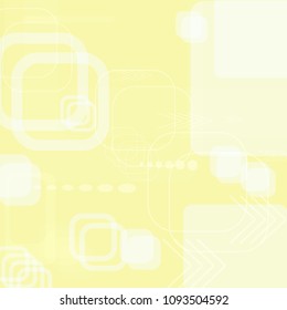 Tech Texture. Light Square Technology Background with Frames, Squares, Dots, Arrows and Lines. Modern Abstract Texture for Wallpaper, Web, Applications. Retro Digital Texture. Vector.
