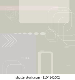 Tech Texture. Light Square Technology Background with Frames, Squares, Dots, Arrows and Lines. Modern Abstract Texture for Wallpaper, Web, Applications. Retro Digital Texture. Vector.