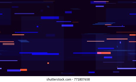 Tech Texture with Neon Polygonal Stripes and Speed Lines. Futuristic Background with Traces of Moving Fast Lights. Bright Stripes on Dark Backdrop. Packaging, Advertising Seamless Pattern Background.