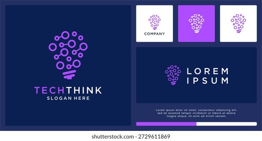 Tech think logo design template.