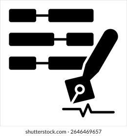 Ilustración vectorial de icono de glifo de traducción técnica