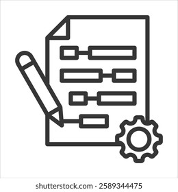 Tech Translation Icon Vector Illustration Outline