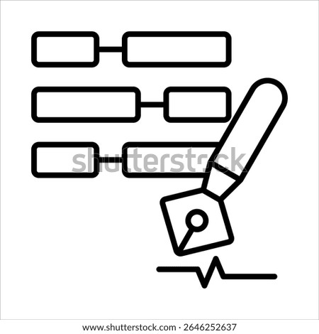 tech translation outline icon vector illustration