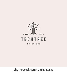 tech tree electrical circuit digital logo vector icon