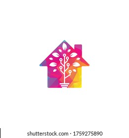 Das Design des Designs für Logos in der Heimform des Tech-Baumes.