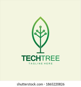 tech tree logo concept,green network technology logo vector.tech tree electrical circuit digital logo vector icon