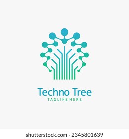 Tech tree logo design illustration