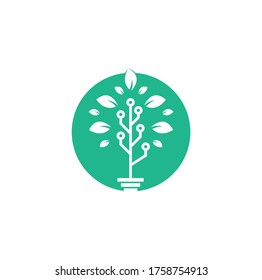 Tech Tree Logo Template Design.