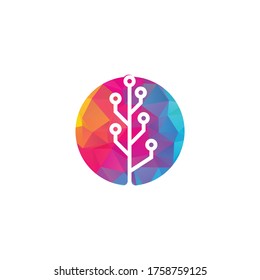 Tech Tree Logo Template Design.