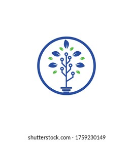 Tech Tree Logo Template Design.