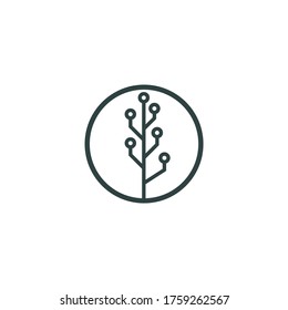 Tech Tree Logo Template Design.