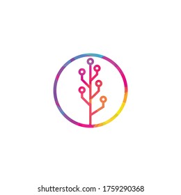 Tech Tree Logo Template Design.