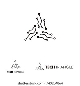 Tech Triangle Circuit Logo Element