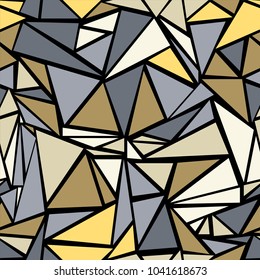 Tech triangular shapes geometric seamless pattern. Minimal triangles polygonal template. Urban triangle shapes minimal illustration for wallpaper.
