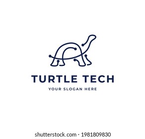 tech turtle vector logo design. minimalist turtle icon logo symbol design