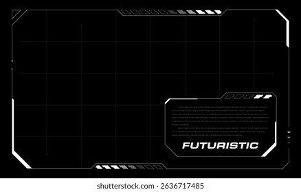 Tech UI Display Frame Background. Digital Futuristic Control Panel Interface.