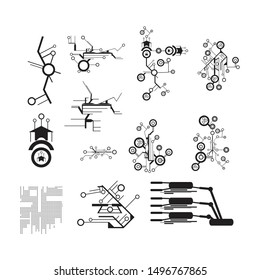 Tech vector font typeface unique design. For technology, circuits, engineering, digital , gaming, sci-fi and science subjects.