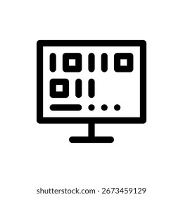 Tech vector icon of binary code zeros and ones, suitable for programming, cybersecurity, and digital themes