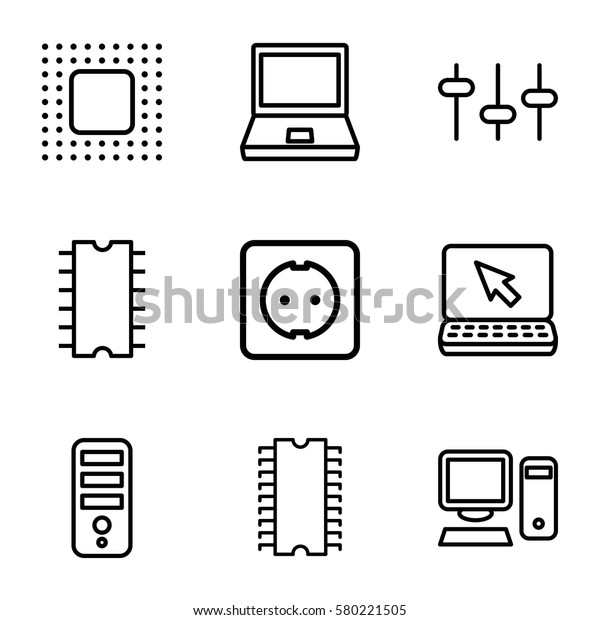 Tech Vector Icons Set 9 Tech Stock Vector (Royalty Free) 580221505 ...