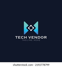 Tech vendor logo design vector