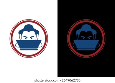 Tech Vigilante Logo with Intense Gaze