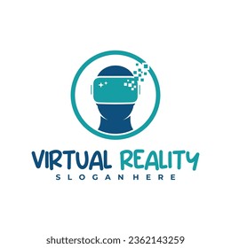 Design-Vorlage für das virtuelle Realität-Logo. Creative Virtual Reality Logo, Vektorgrafik.