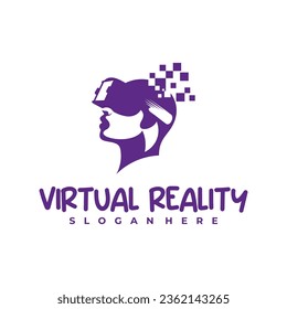 Plantilla de diseño del logotipo Tech Virtual Reality. Ilustración vectorial del logo de Creative Virtual Reality.