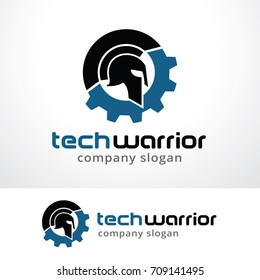 Tech Warrior Logo Template Design Vector, Emblem, Design Concept, Creative Symbol, Icon