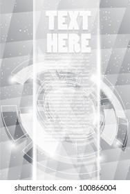 Tech white background with lights and stars