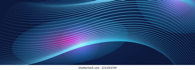 Tech wide banner background with modern game design concept. Abstract geometric background with shiny element texture