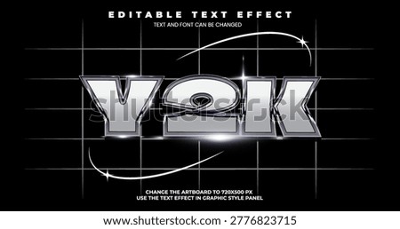 Tech Y2k editable text effect in modern trend style