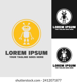 Tech Yellow Robo Logo Template. Suitable for business, symbols, etc. Easy to edit. Eps 10