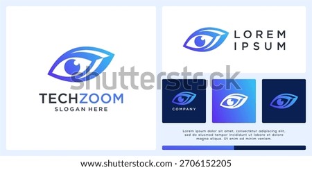 Tech zoom logo design with abstract eye
