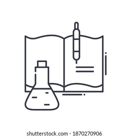 Techbook icon, linear isolated illustration, thin line vector, web design sign, outline concept symbol with editable stroke on white background.