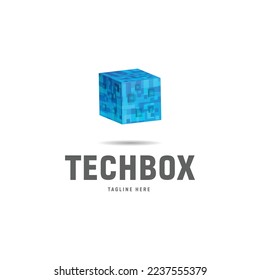 Techbox 3d technology logo template