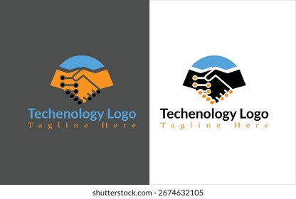 Vector de ilustración de diseño de logotipo de tecnología